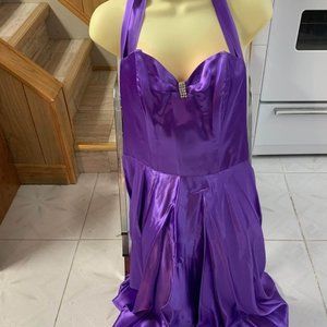 Purple Women's Dress with Jewel Detail Size Small